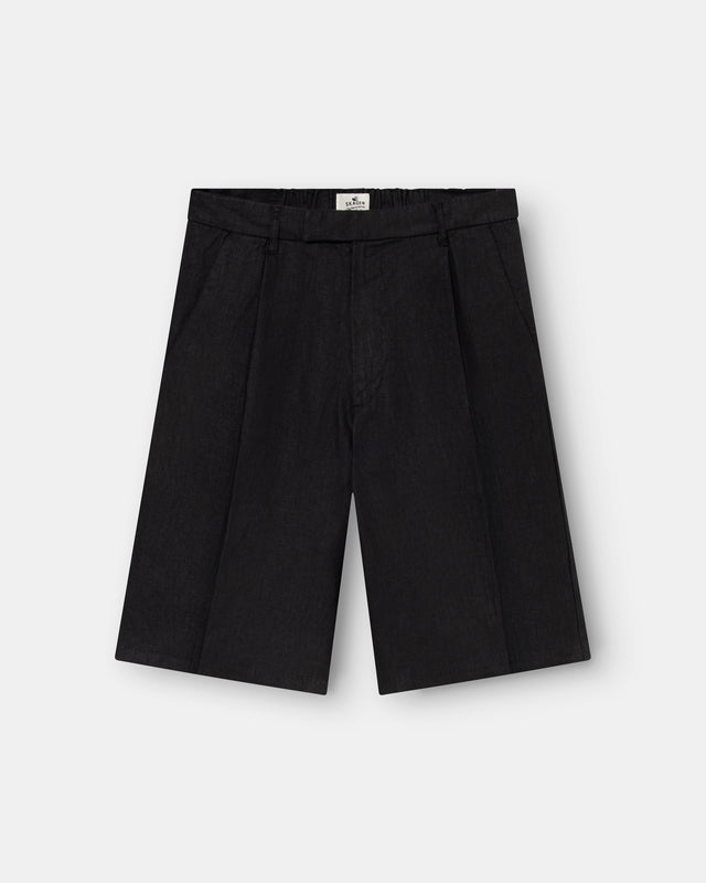 Pleated Baggy shorts Black
