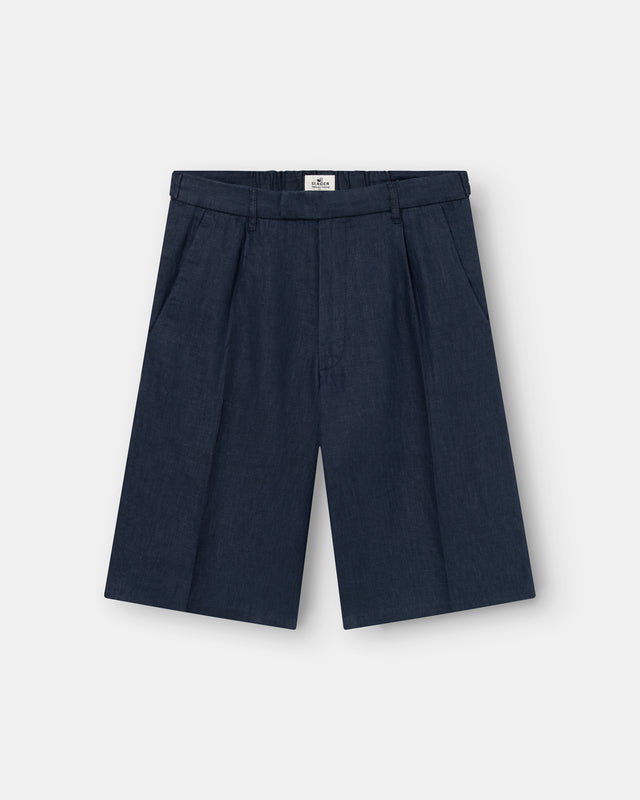 Pleated Baggy shorts Navy