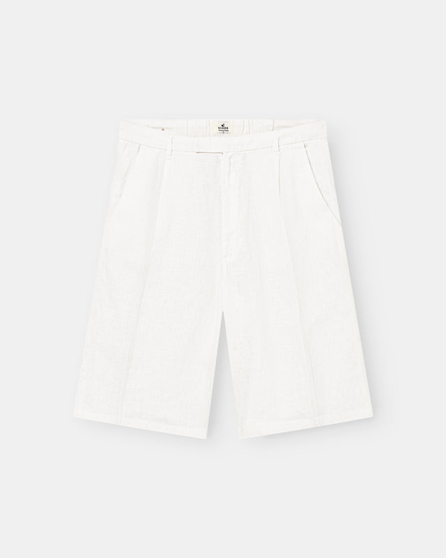 Pleated Baggy shorts White
