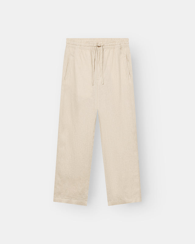Baggy 100% hørbukser Beige