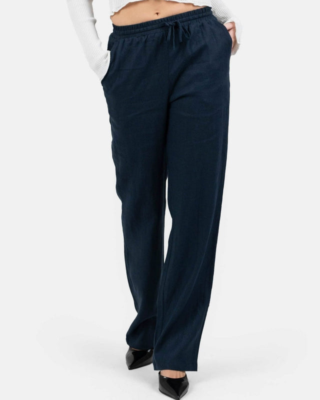 Hørbukser Højtaljede Navy | Skagen - clothing.dk