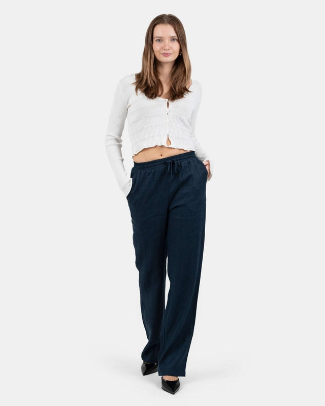 Hørbukser Højtaljede Navy | Skagen - clothing.dk