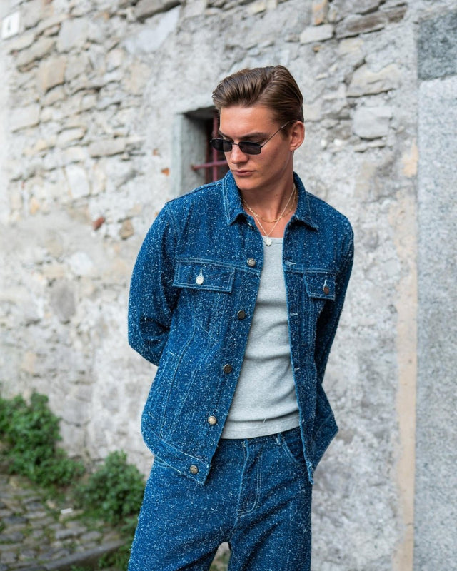 Textured Denim Jacket Mid Blue | Skagen - clothing.dk