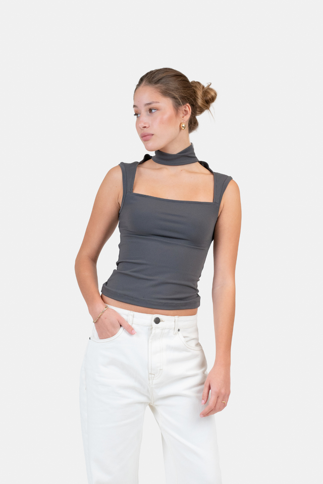 Choker Top Grey