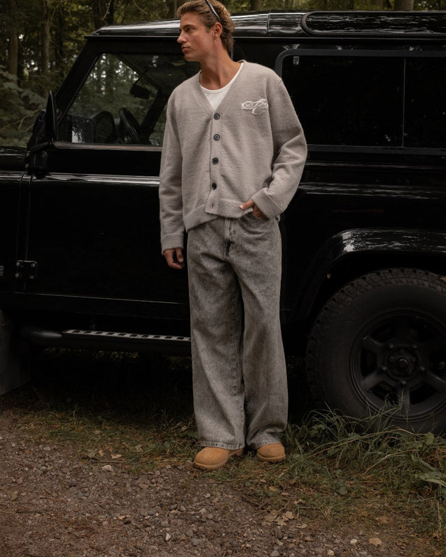 Baggy denim jeans vasket grå