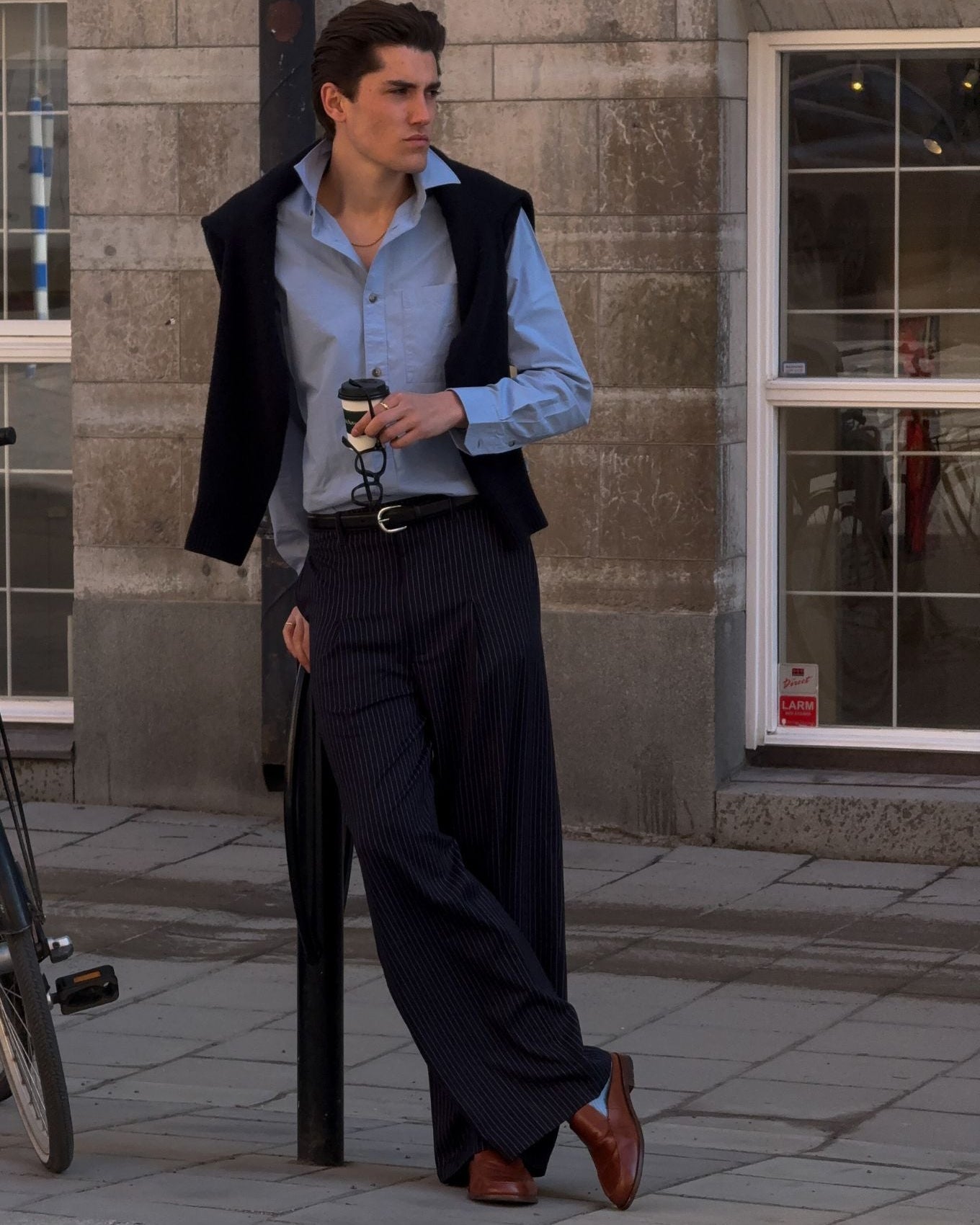 Baggy Suit Pants Pinstriped