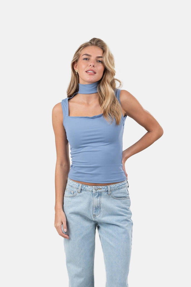 Choker Top Blue