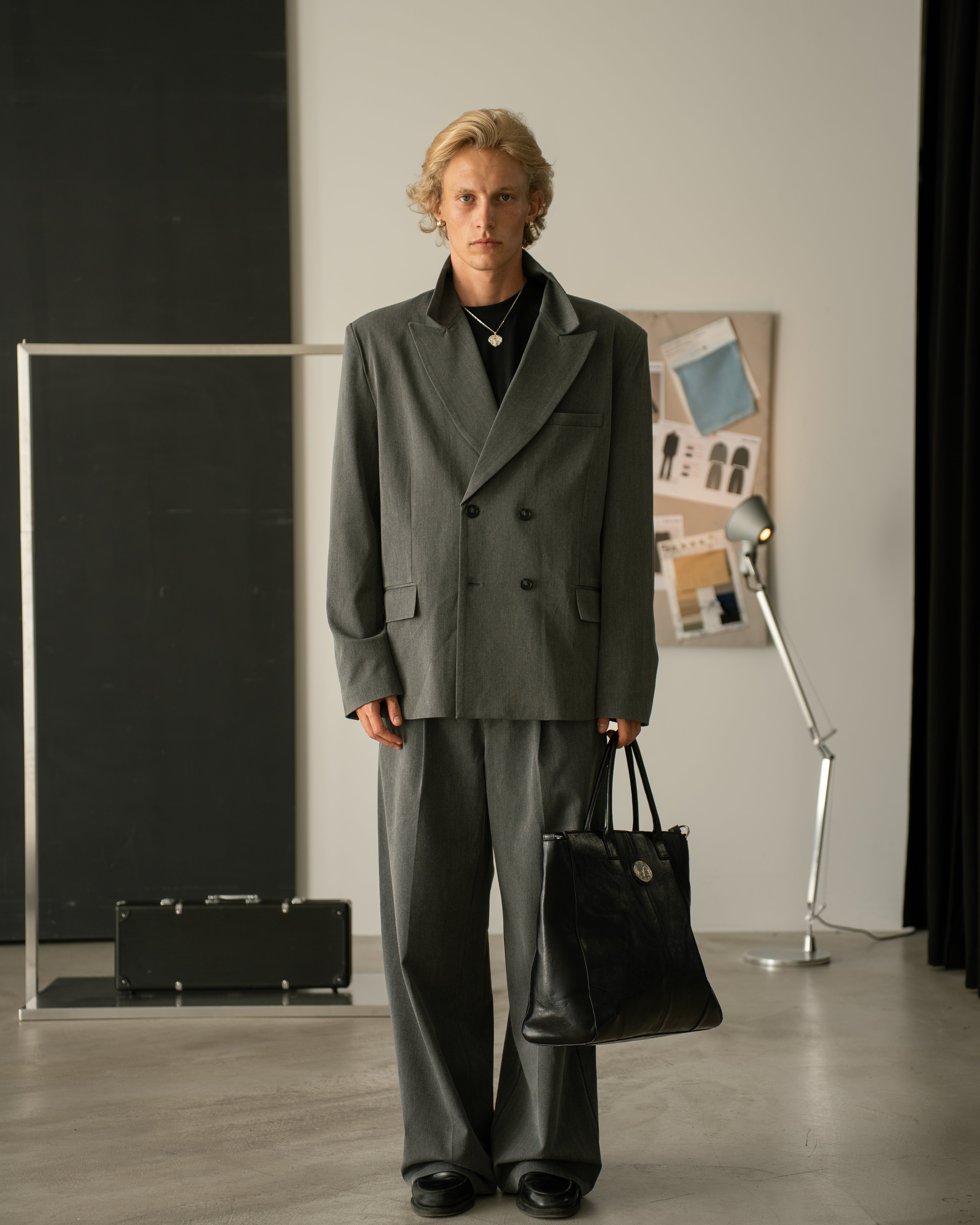 Double Breasted Blazer Grey