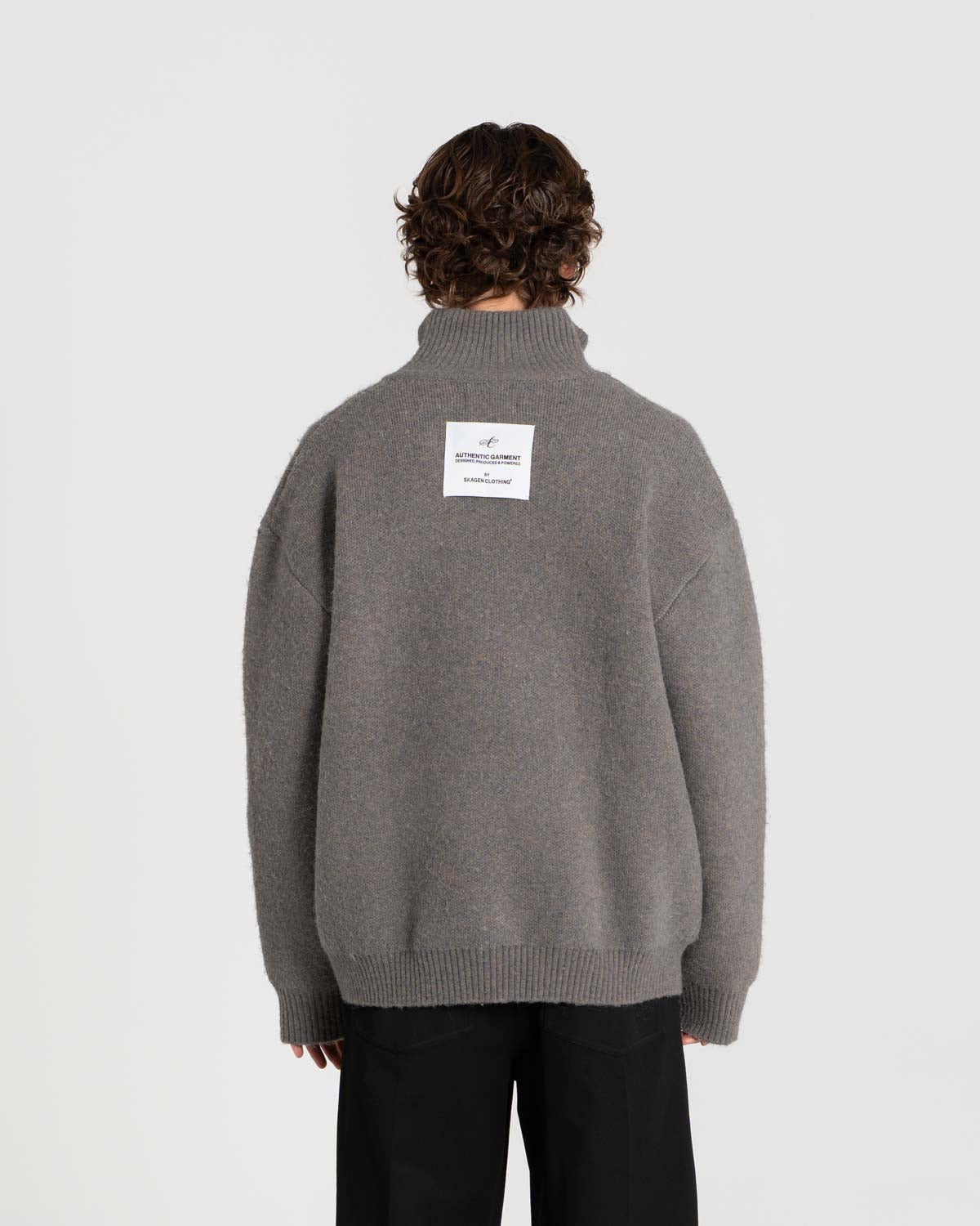 Full-zip sweater dark gray