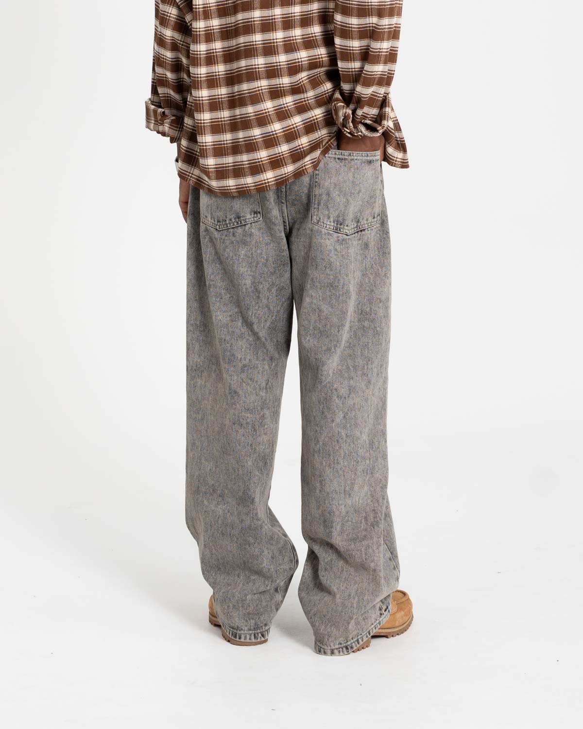 Baggy Denim Jeans Washed Grey