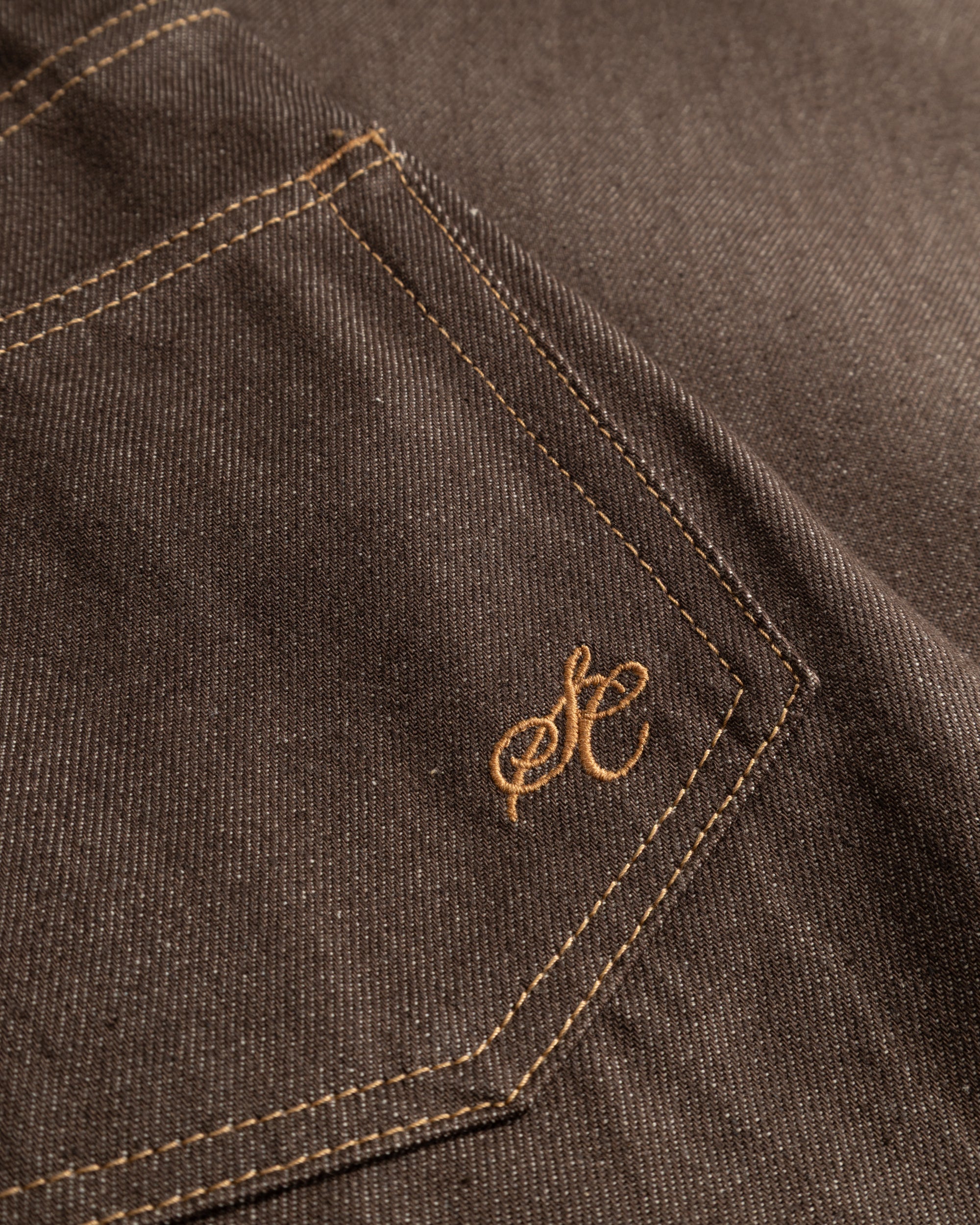 Raw Selvedge Denim Jeans brown