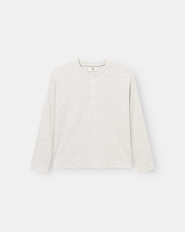 Henley Long Sleeve Heather Grey Dame