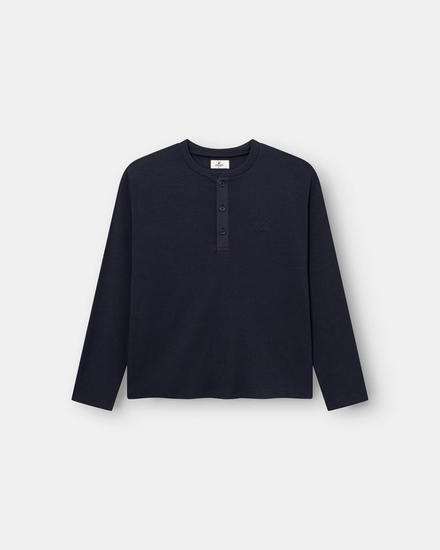 Henley Long Sleeve Navy dame
