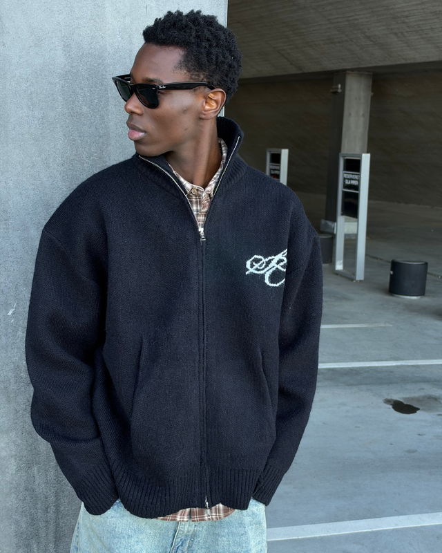 Full Zip Sweater Black