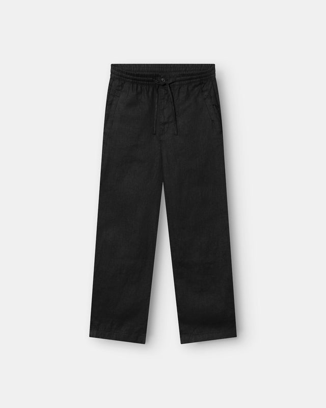 Baggy 100% Linen Pants Black