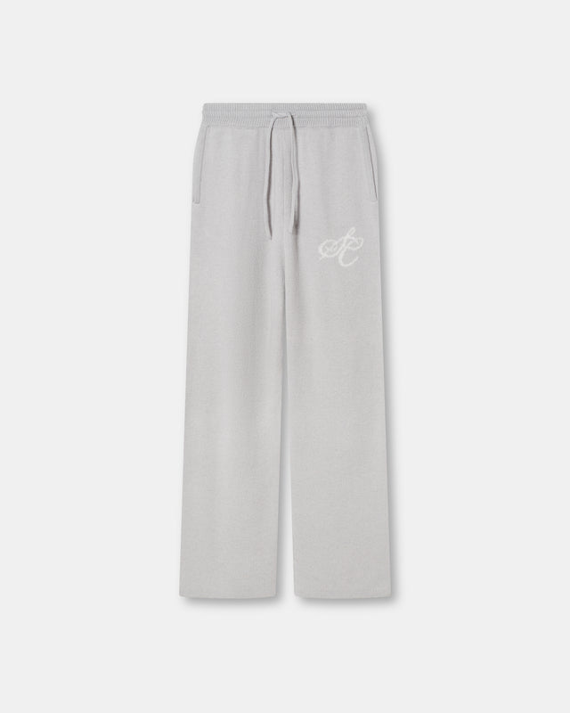 Jacquard Knitted Wool pants light grey