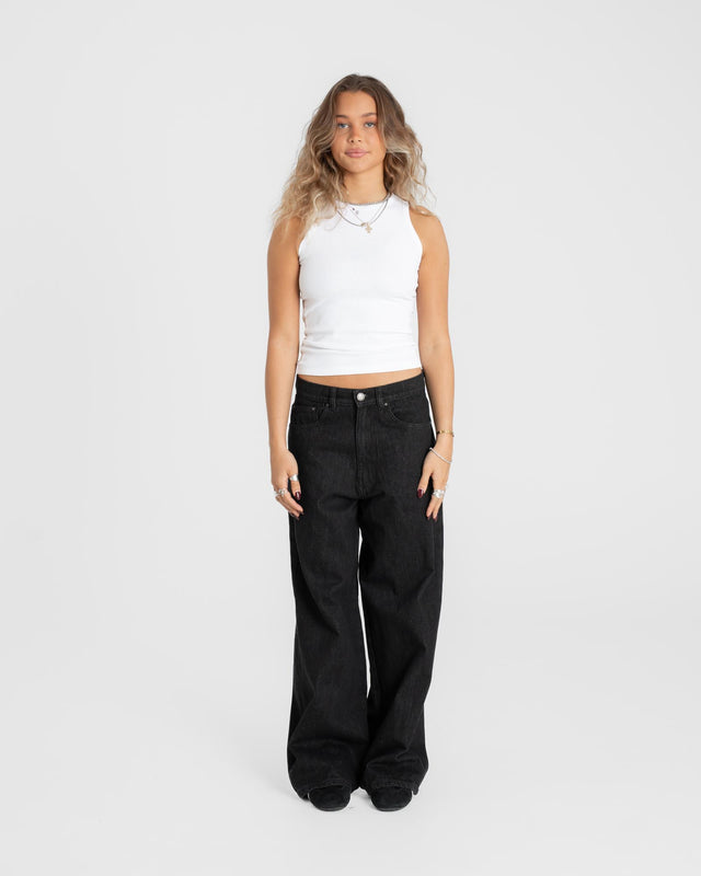 Baggy denim jeans black