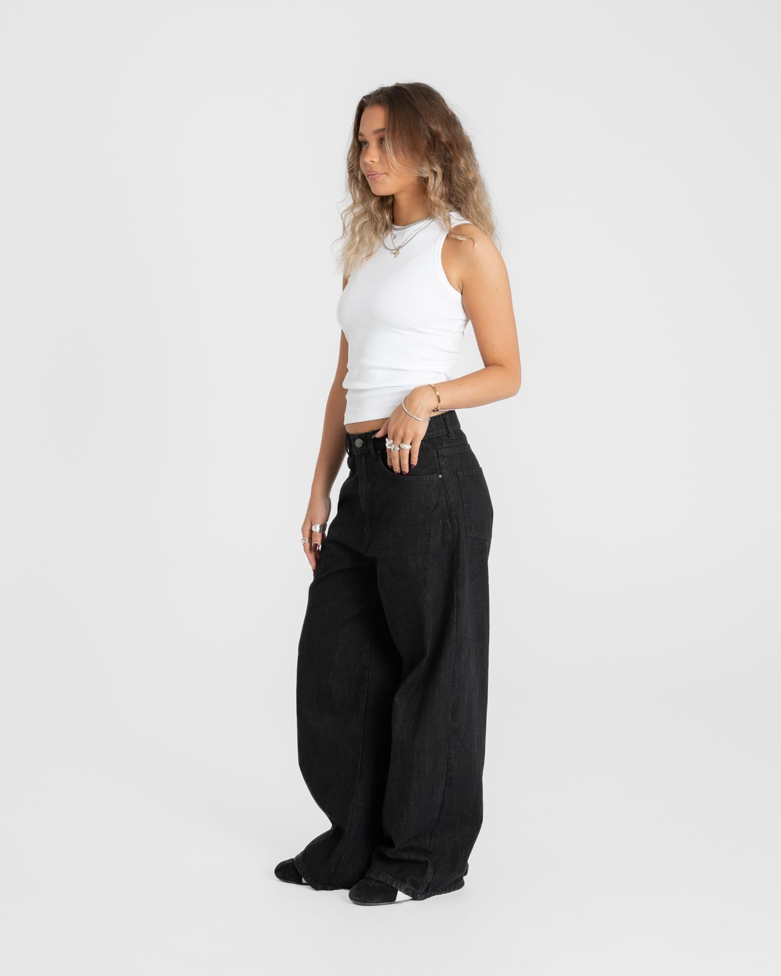 Extra Baggy Denim Jeans Black