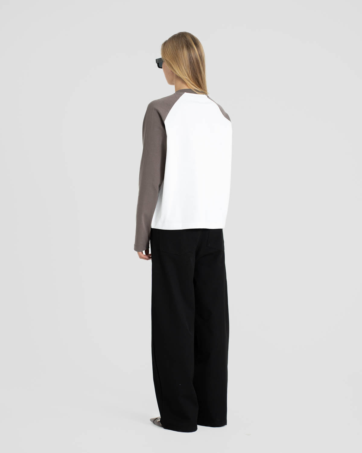 Raglan Longsleeve T-shirt White/Grey