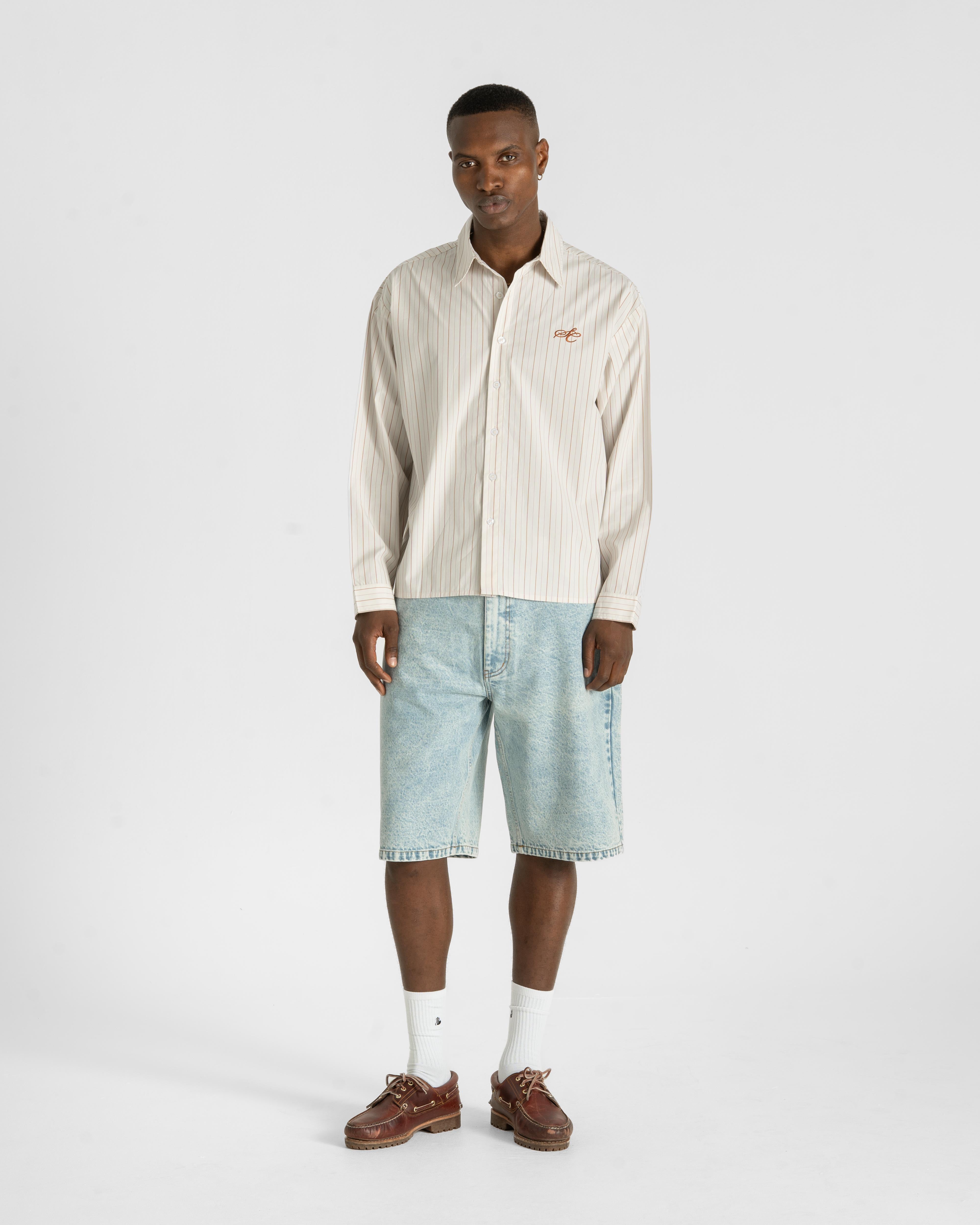 Oxfort Longsleeve Shirt Brown Striped