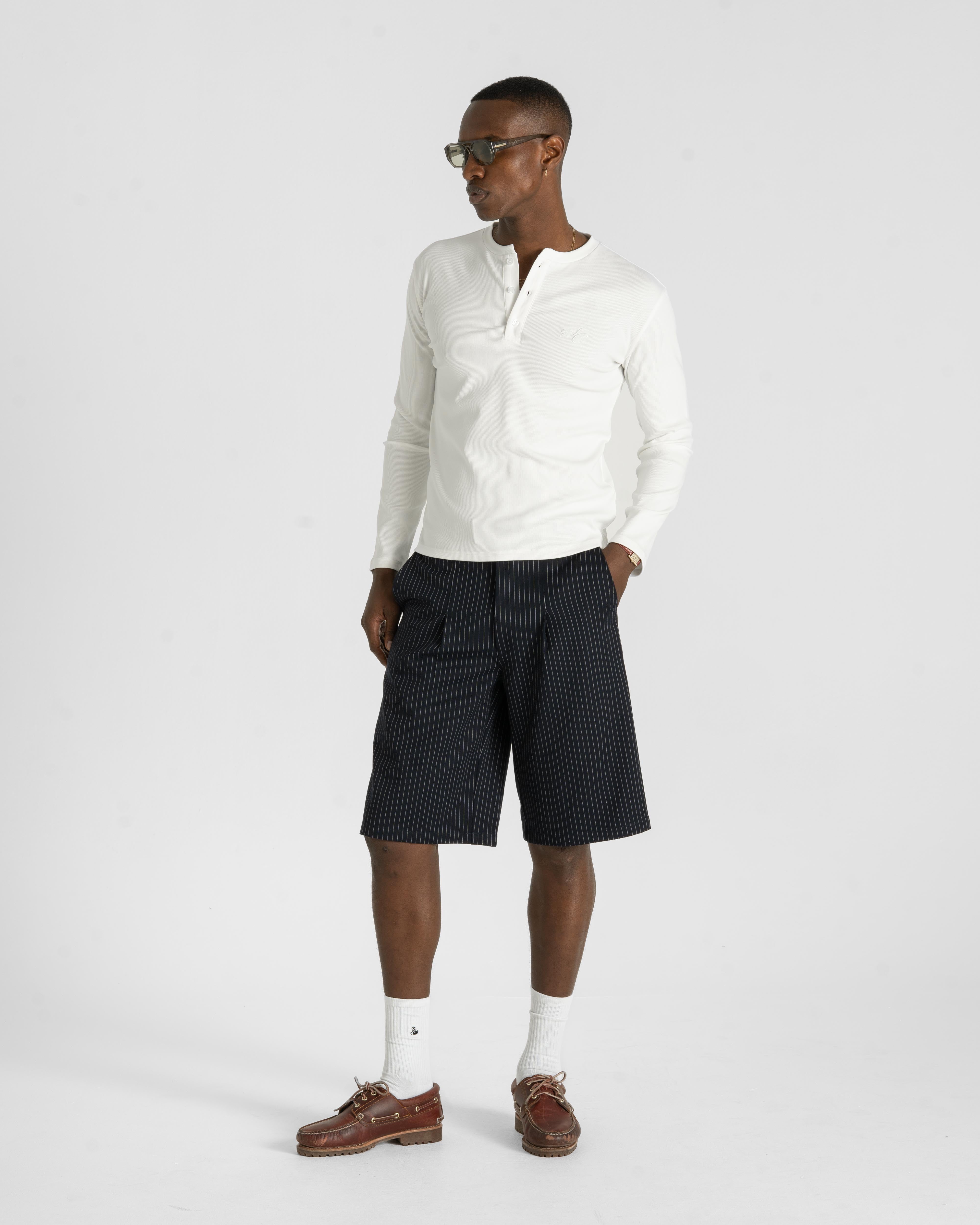 Henley Long Sleeve White