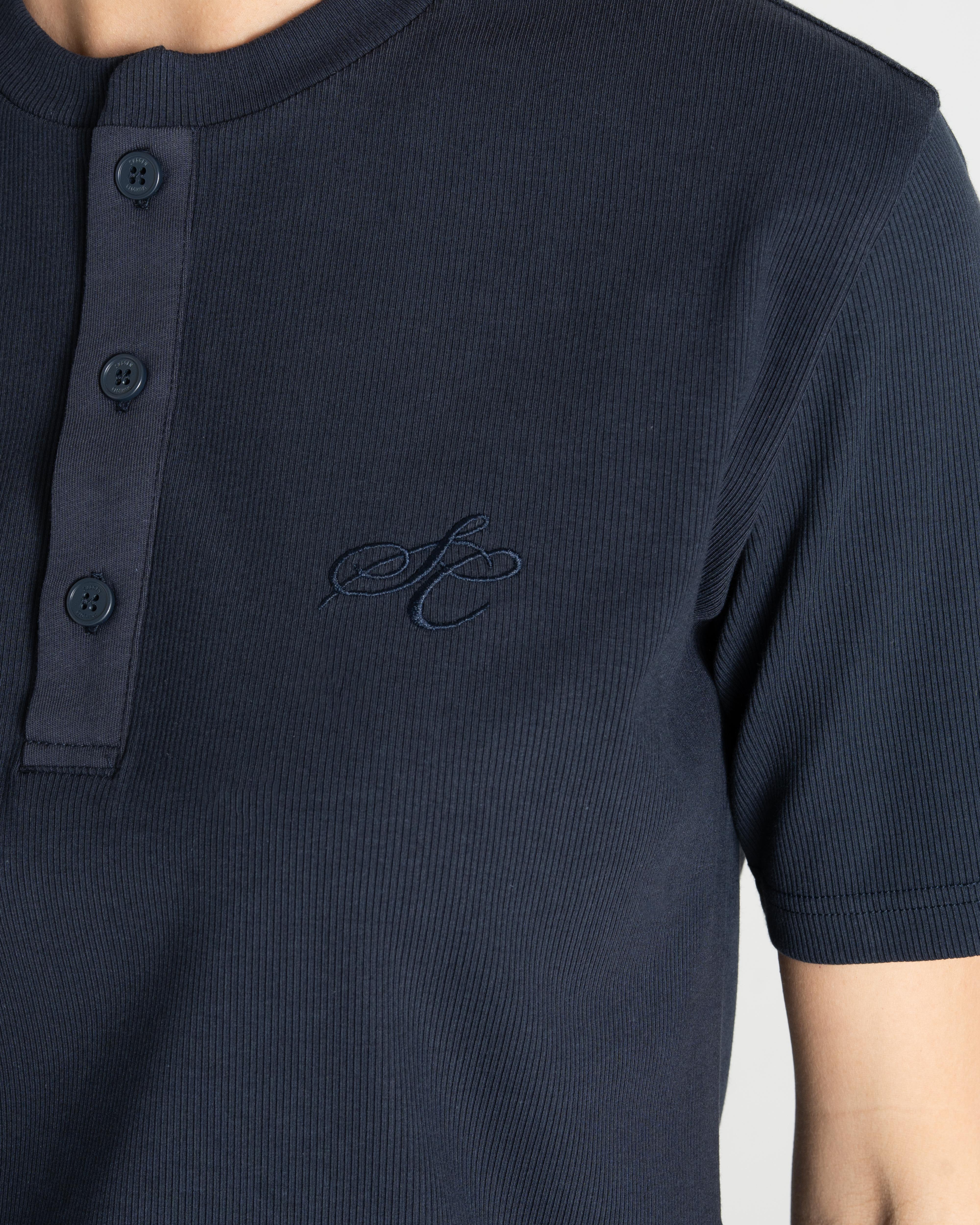 Henley Short Sleeve Navy Dame