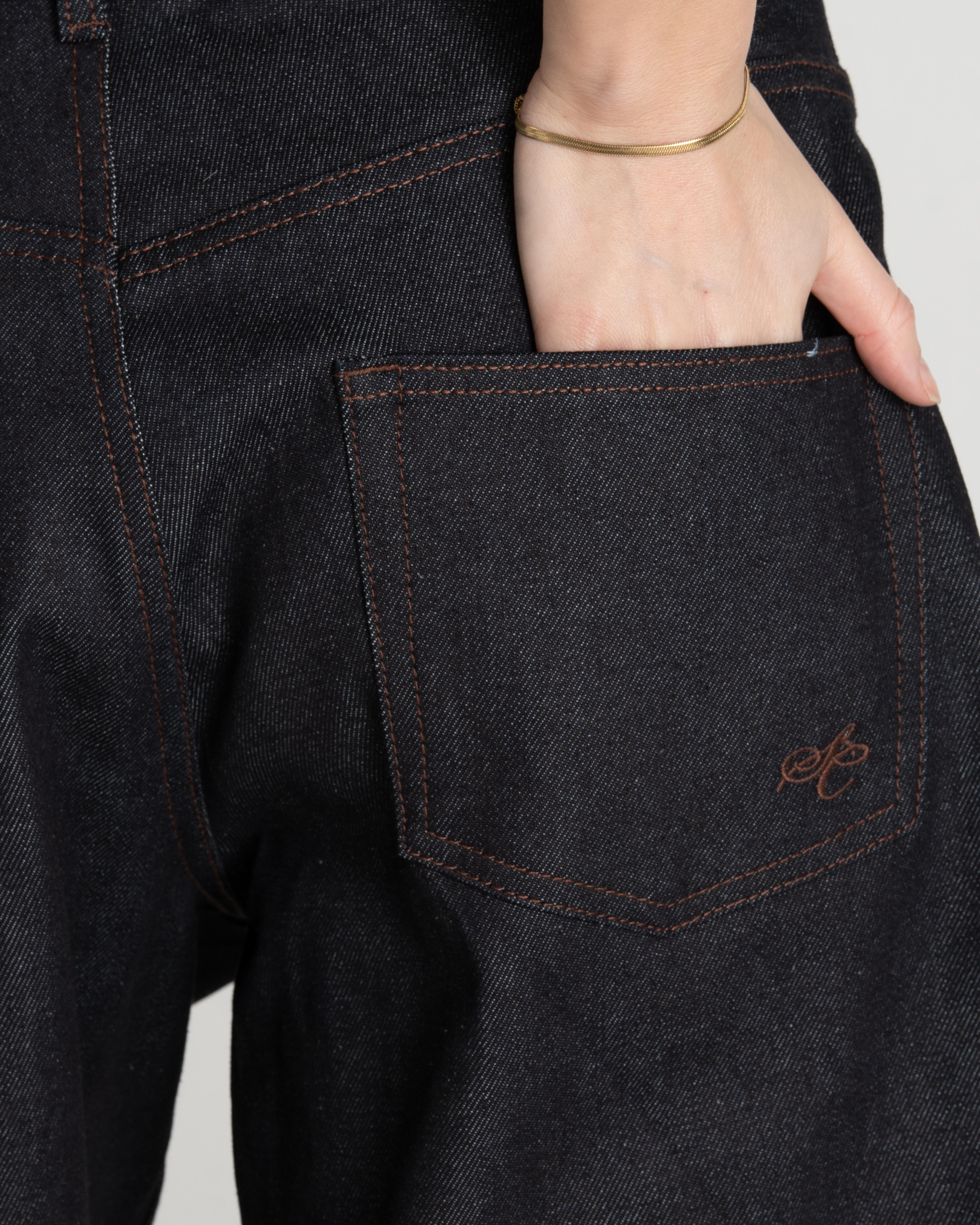 Raw Selvedge Jorts Darkwash dame