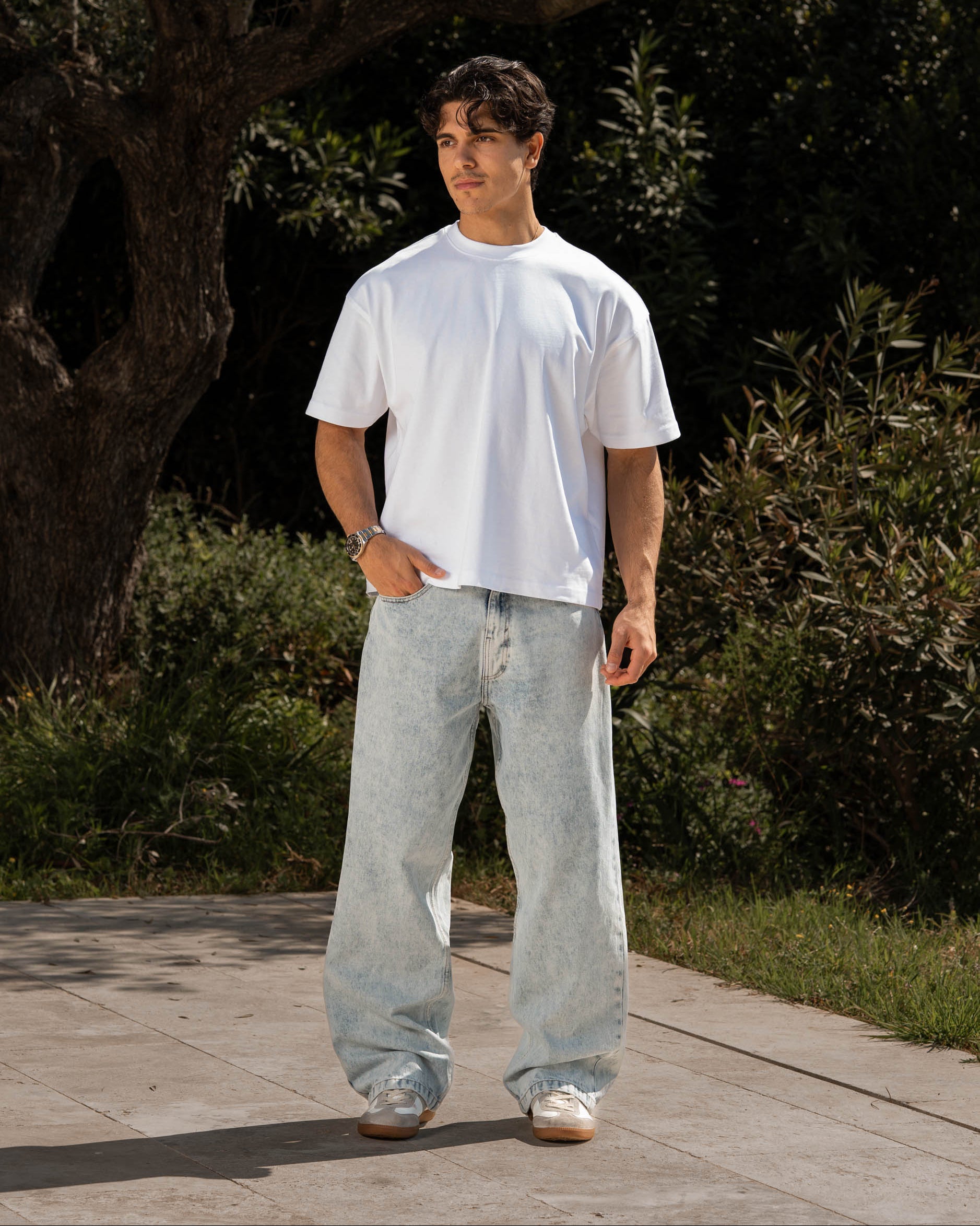 Baggy denim jeans light blue