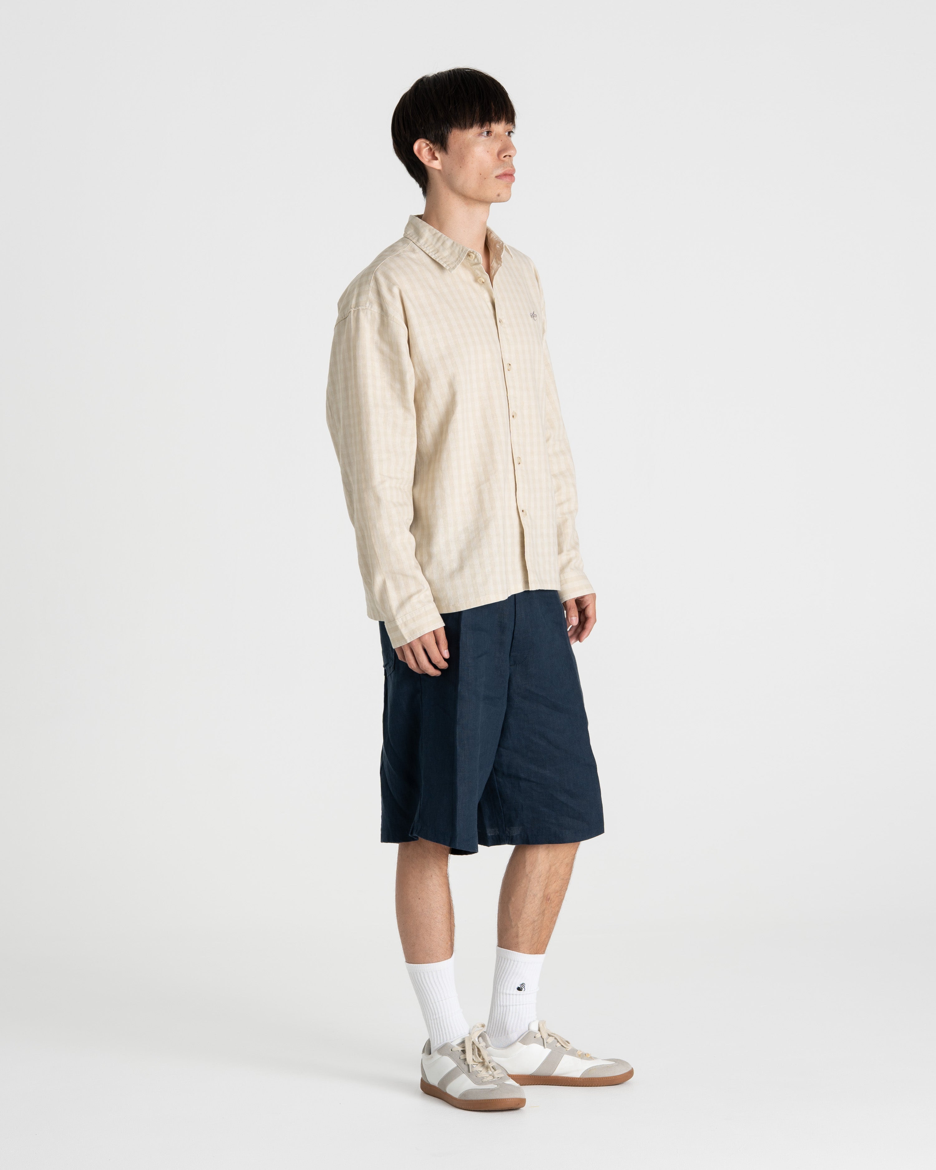 Pleated Baggy shorts Navy