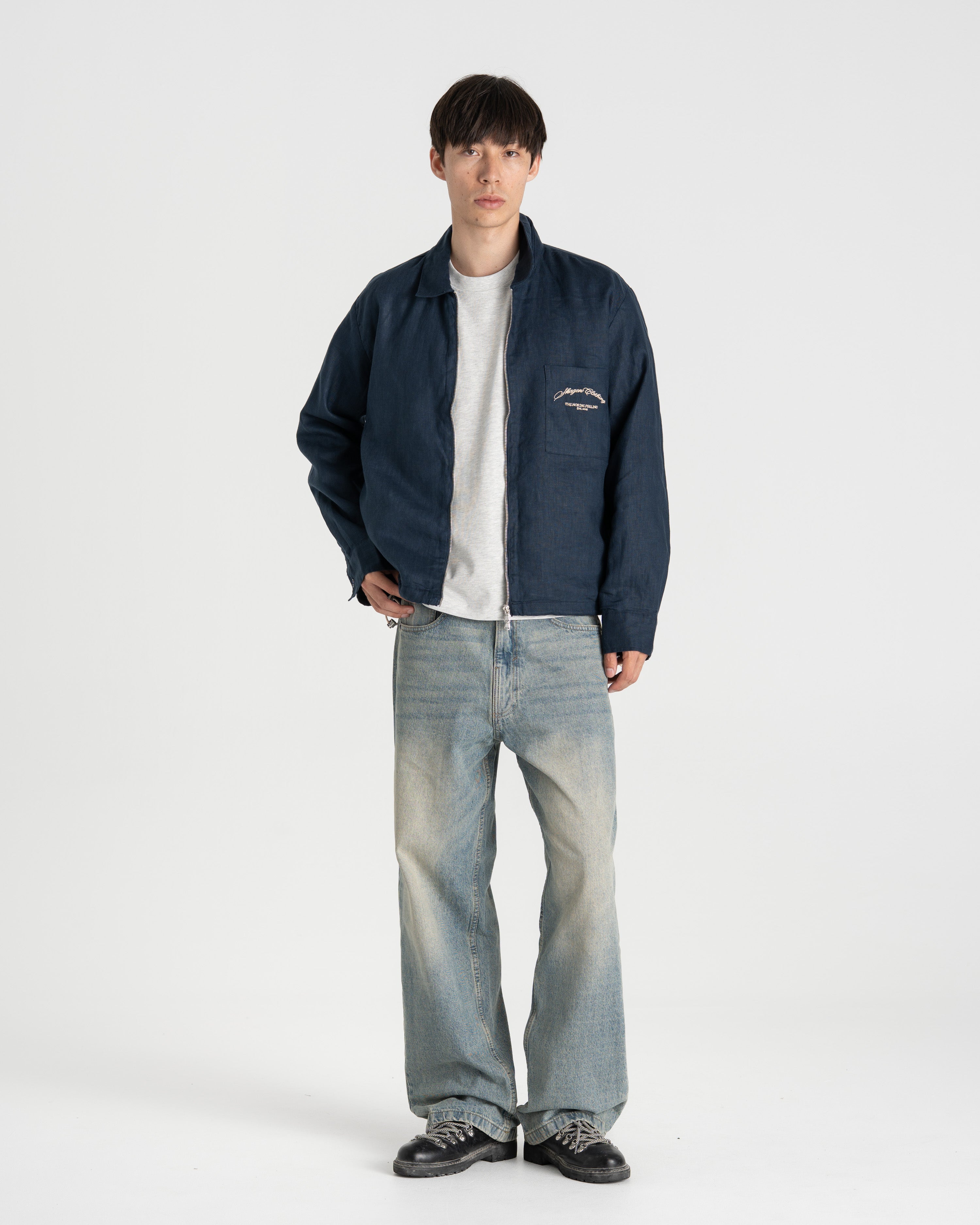 Baggy denim jeans light blue vintage wash