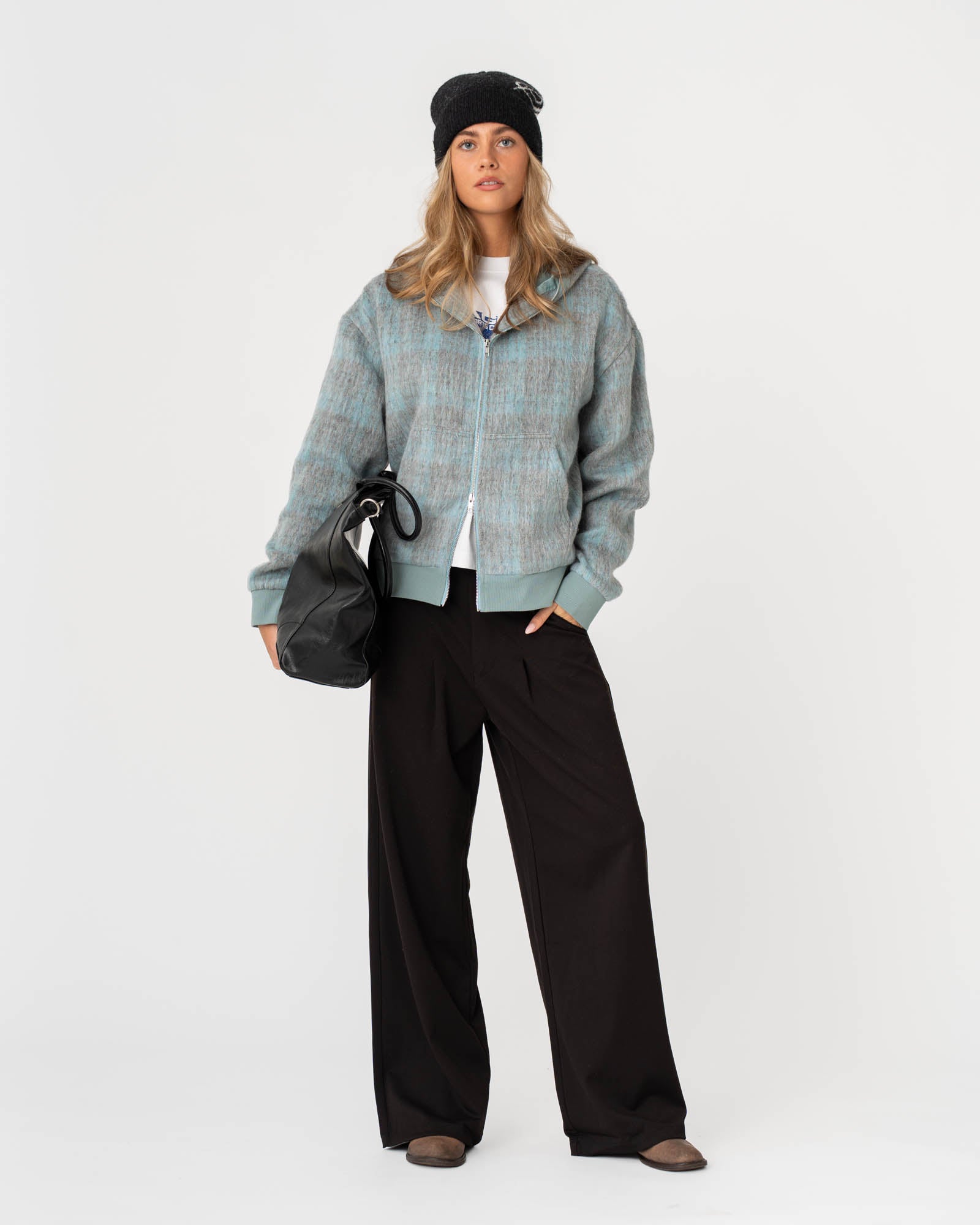 Fuzzy Hoodie Light blue