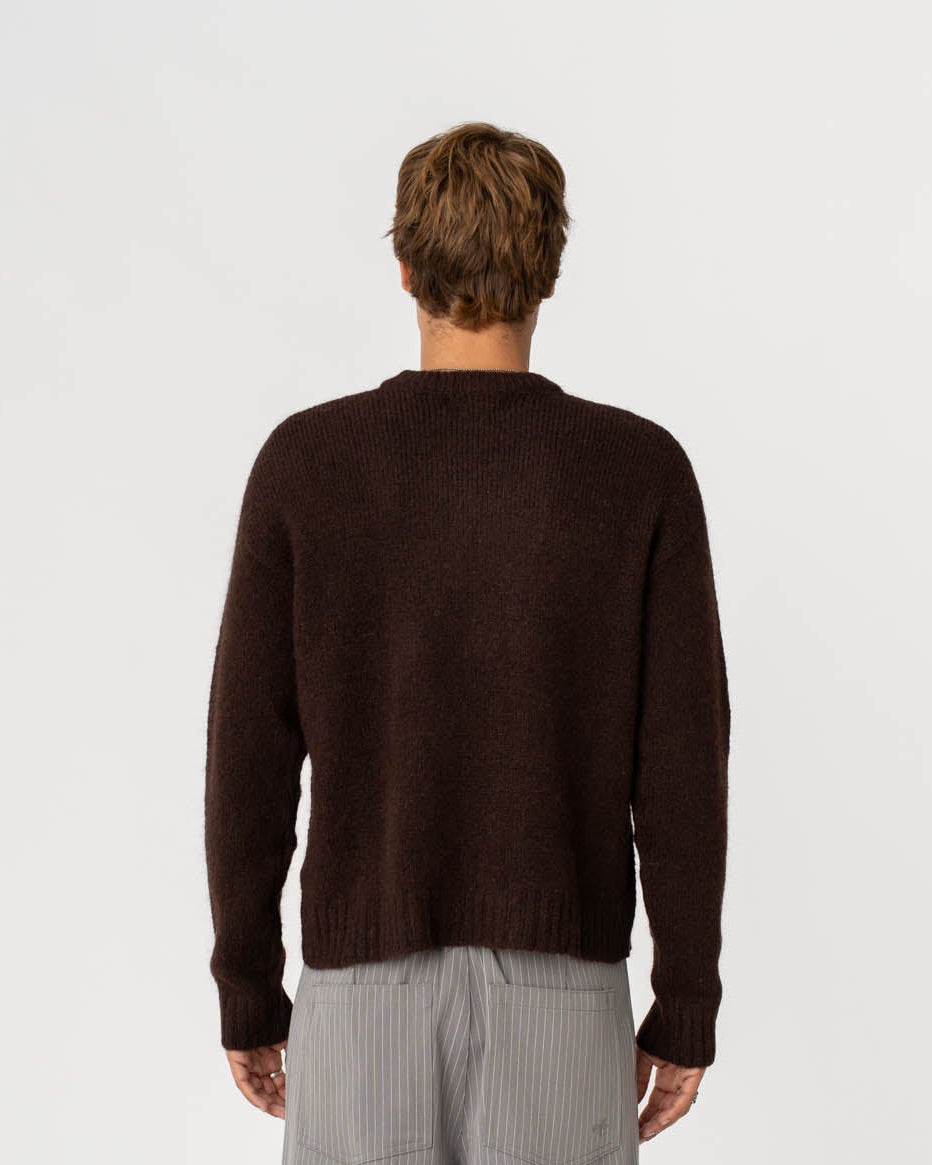 Alpaca Knitted Sweater Brown