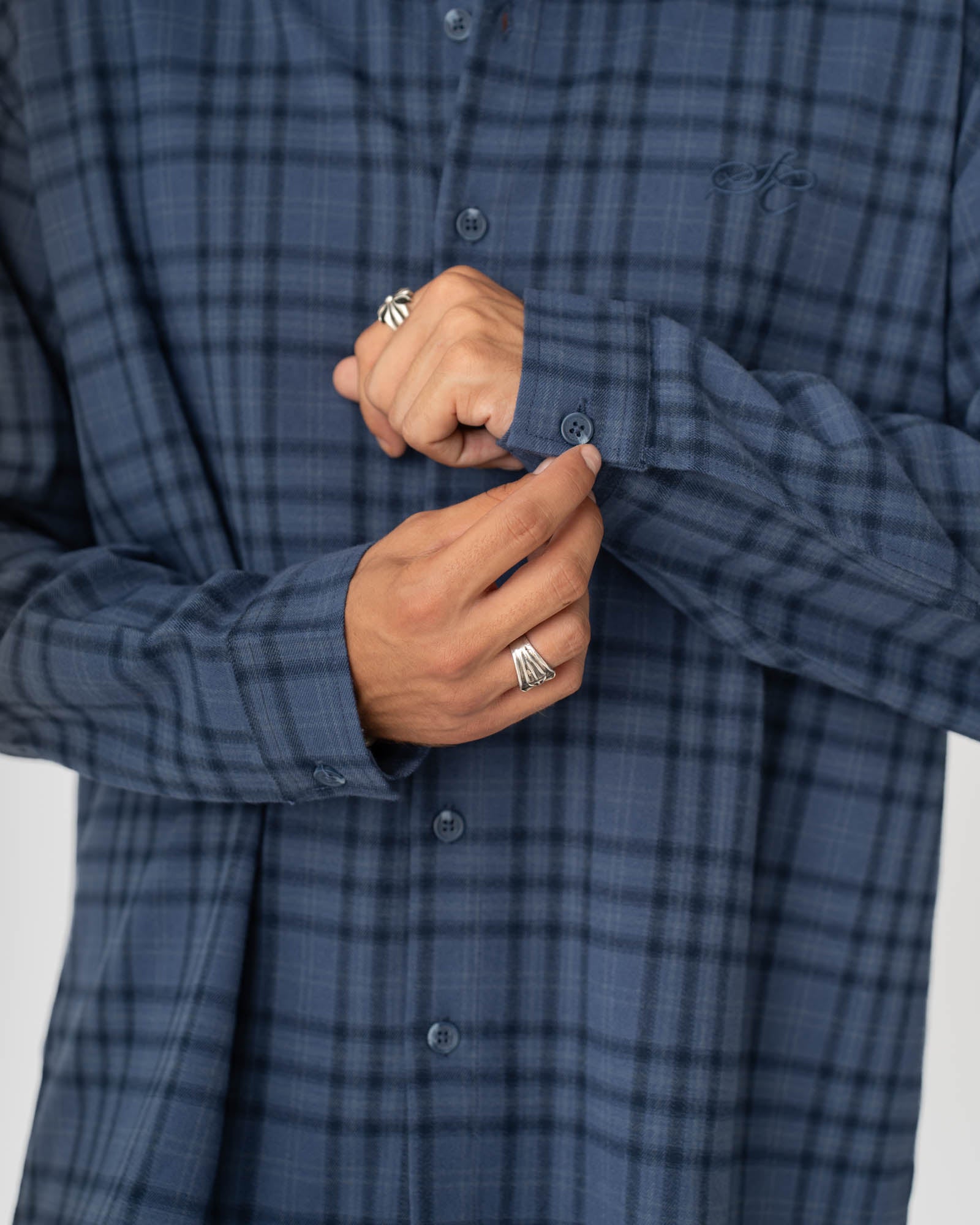 Checked Flannel shirt Navy