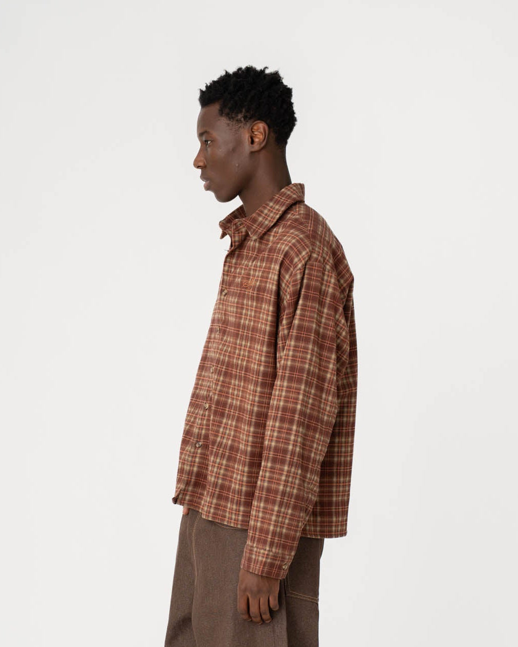 Checked Flannel shirt bordeaux