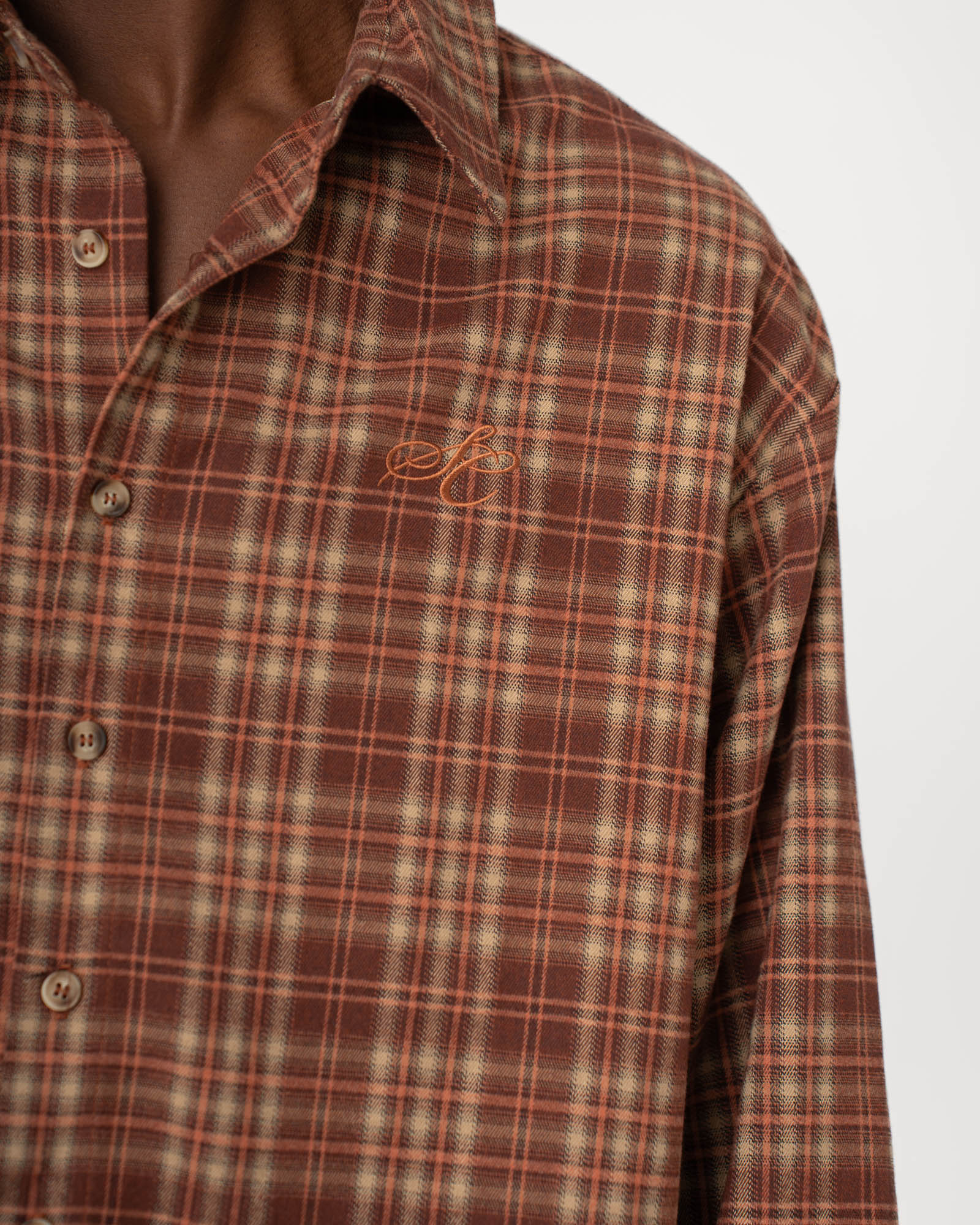 Checked Flannel shirt bordeaux