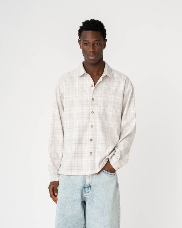 Checked Flannel shirt White