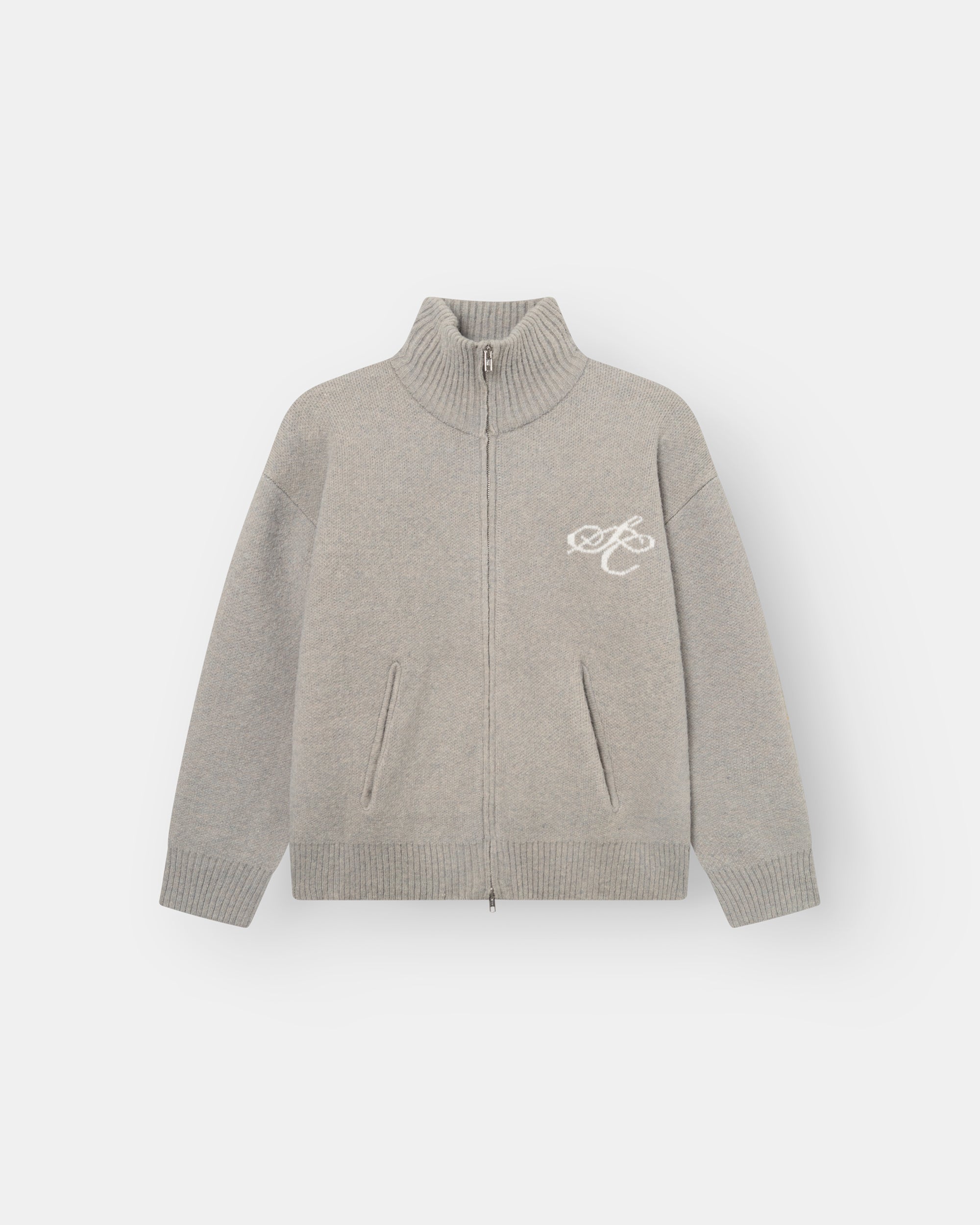 Full-zip Sweater Light grey