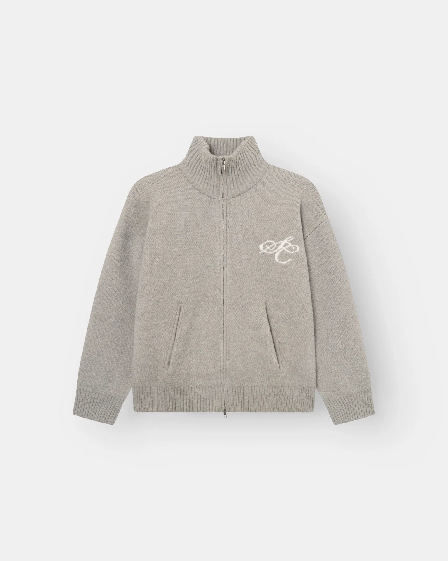 Full-zip Sweater Light grey