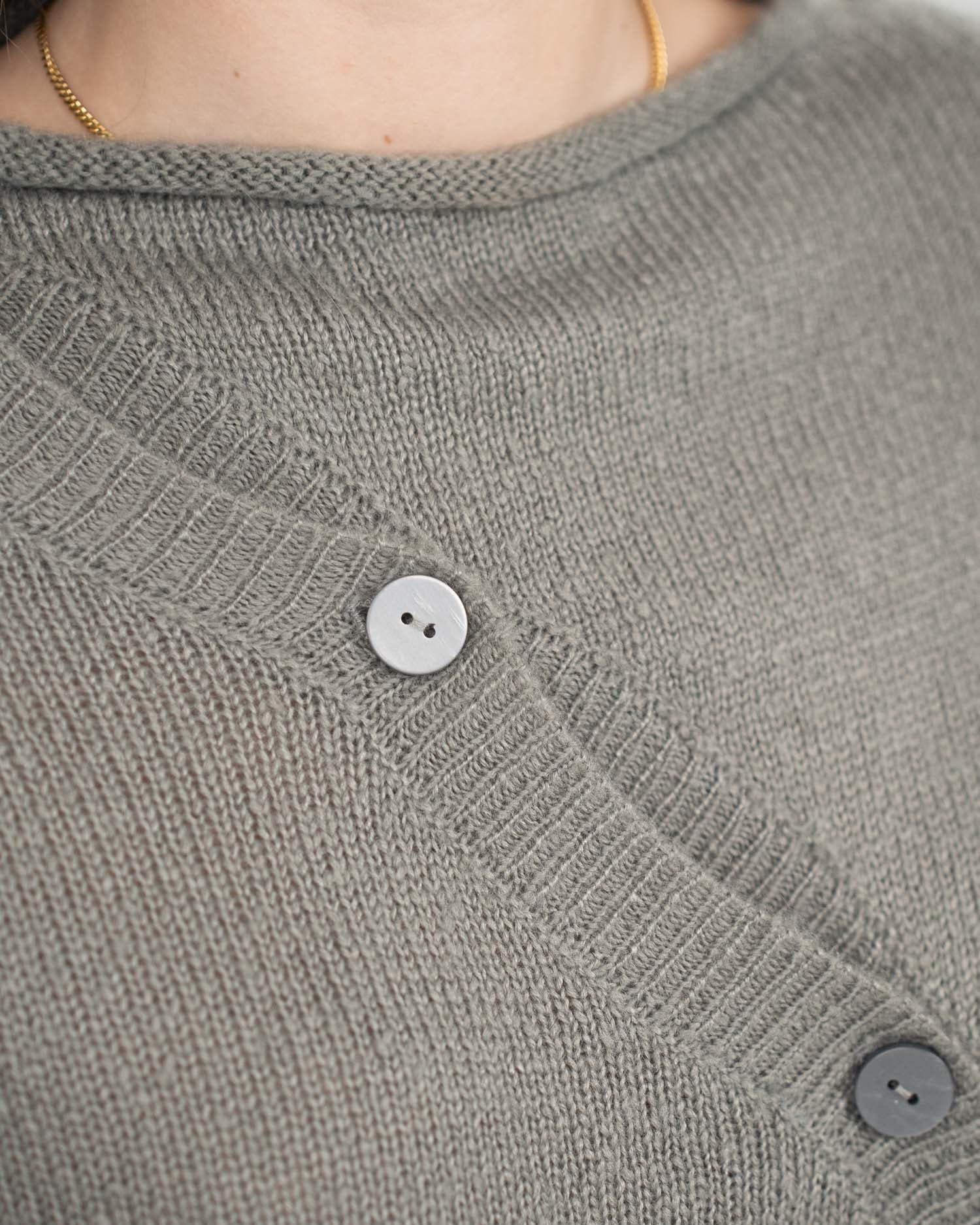 Asymmetrisk Cardigan Grå | Skagen - clothing.dk