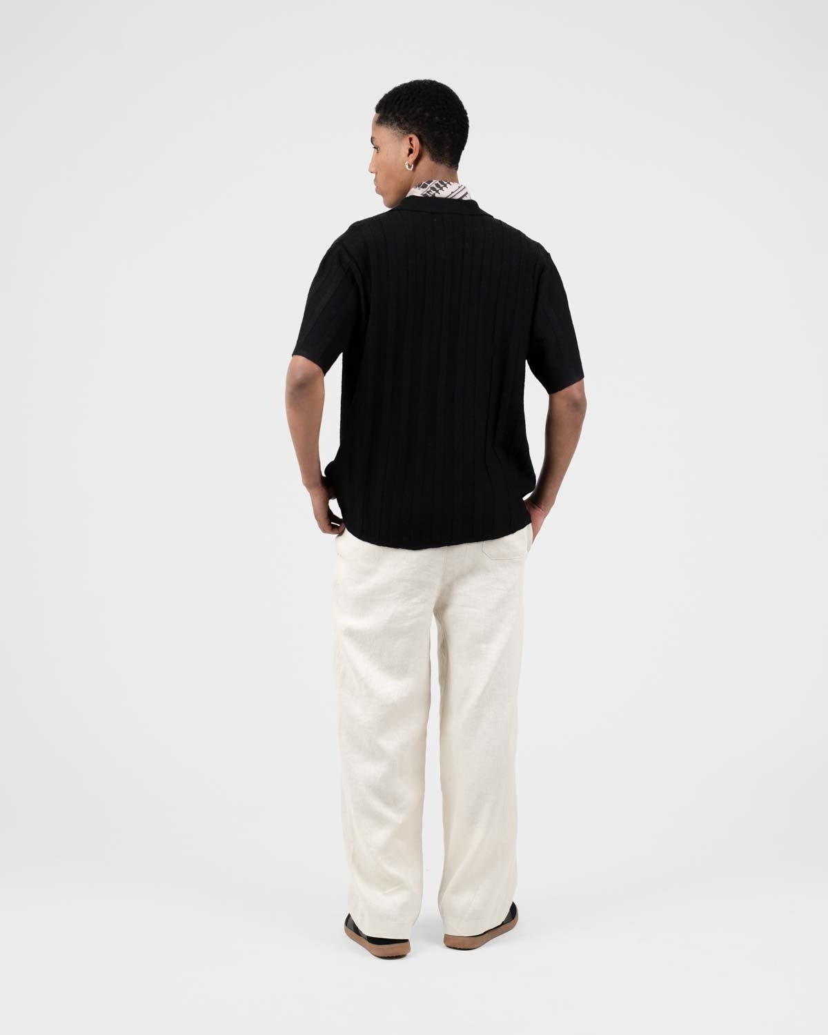 Baggy 100% hørbukser Beige | Skagen - clothing.dk