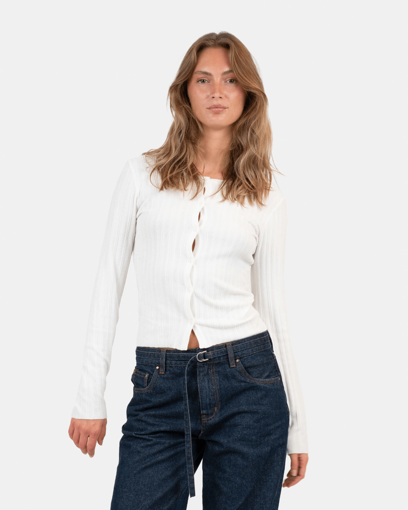 Buttoned LS Top Hvid | Skagen - clothing.dk