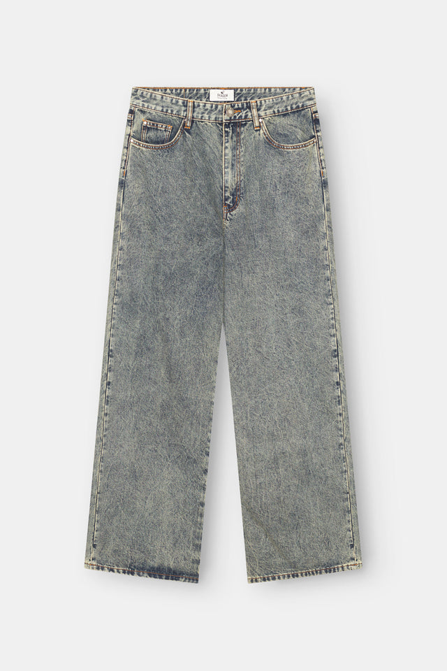 Baggy Denim Jeans Mid Blue Vintage Wash