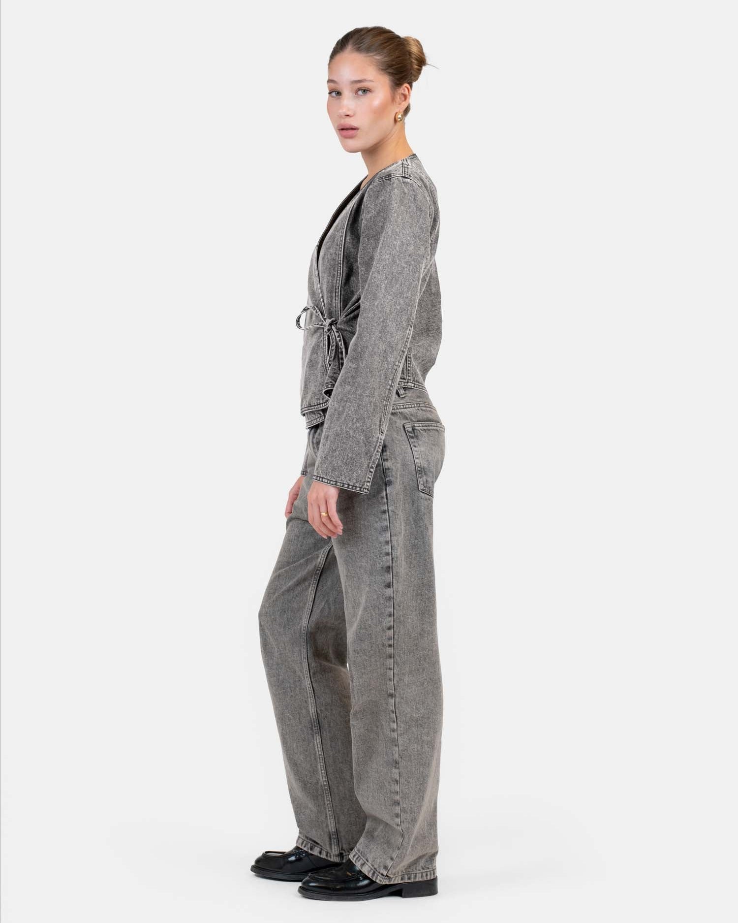 Denim Tie Shirt Washed Grey | Skagen - clothing.dk