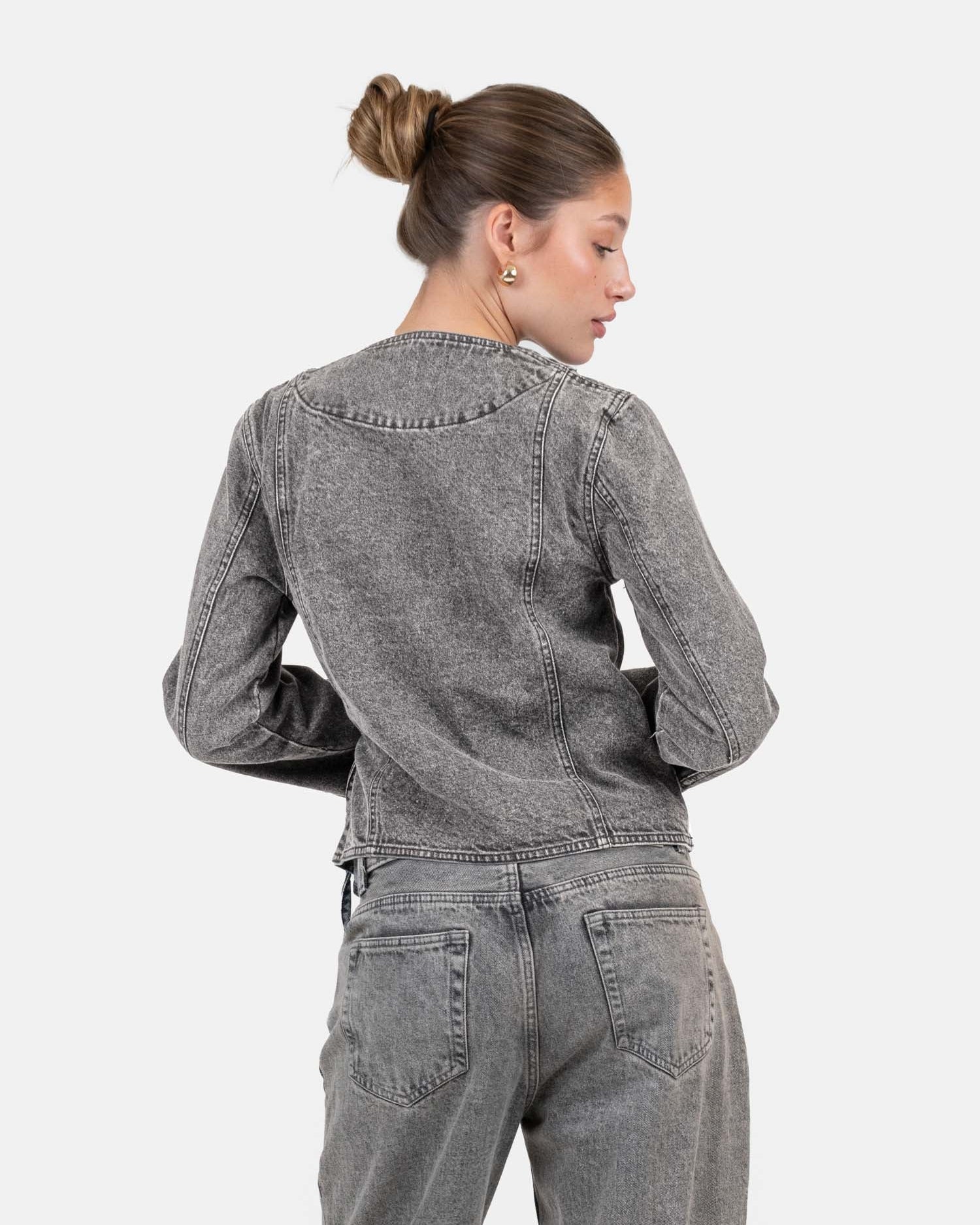 Denim Tie Shirt Washed Grey | Skagen - clothing.dk