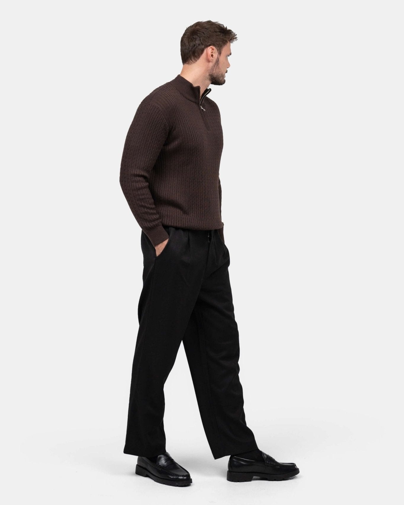 Half Zip Strik Brun | Skagen - clothing.dk