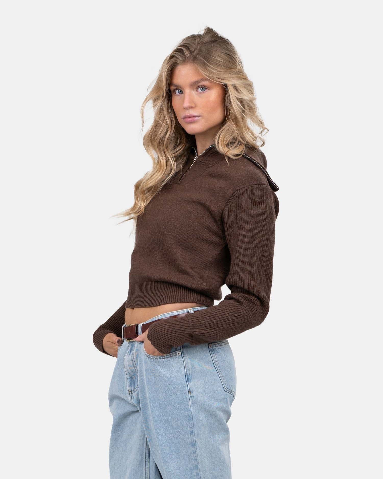 Half Zip Sweater Brun | Skagen - clothing.dk