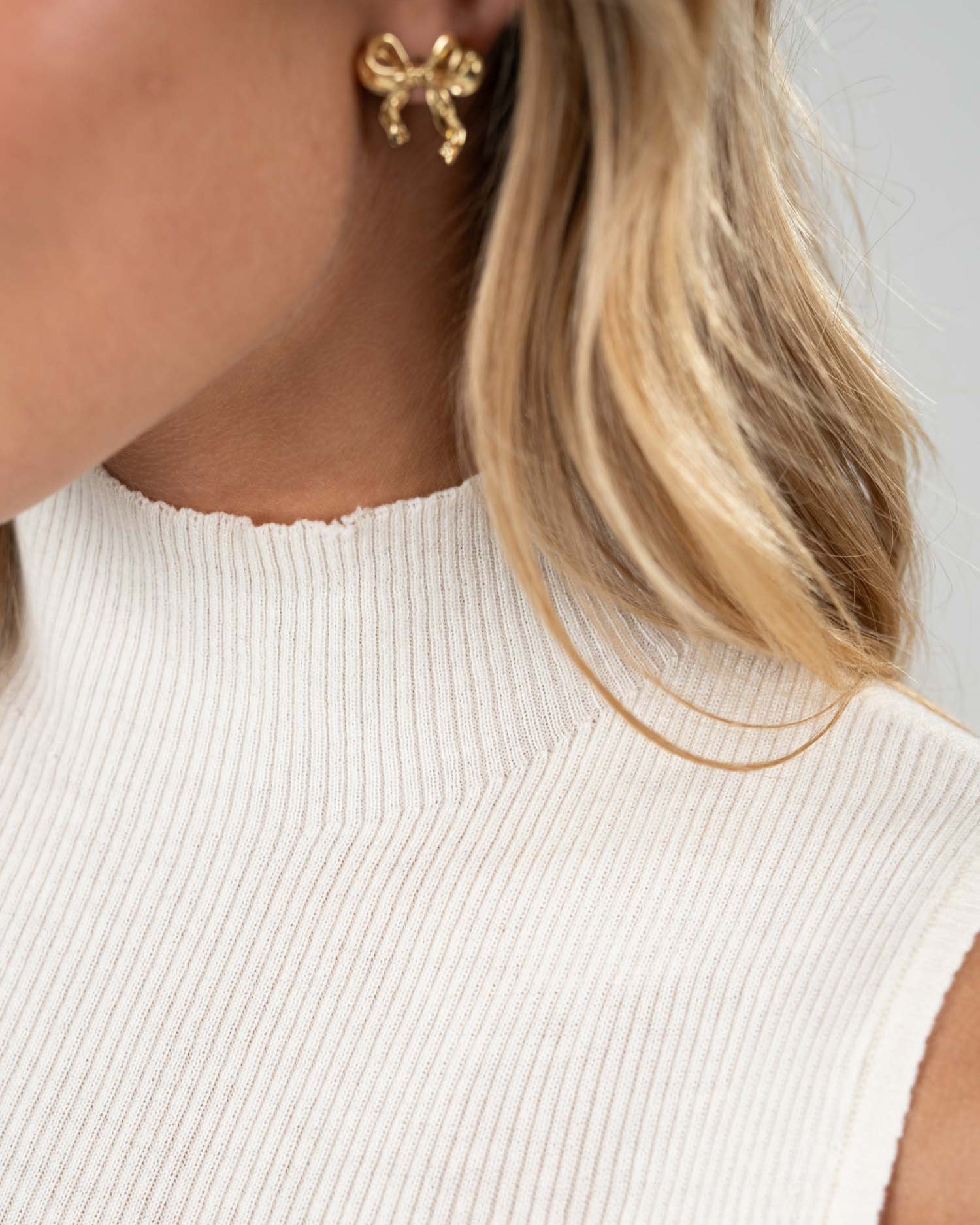 Highneck knitted Top Hvid | Skagen - clothing.dk