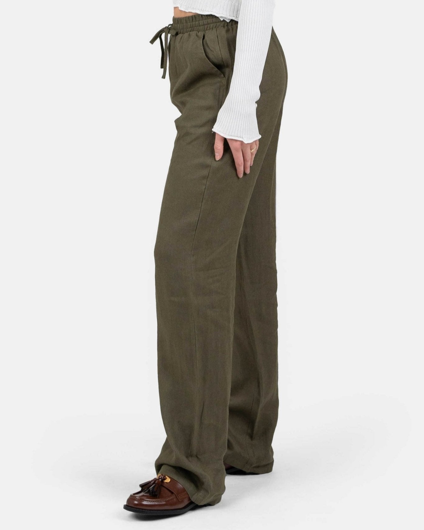 Hørbukser Højtaljede Army | Skagen - clothing.dk