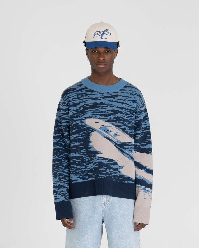 Jaquard Knit Blue Boat
