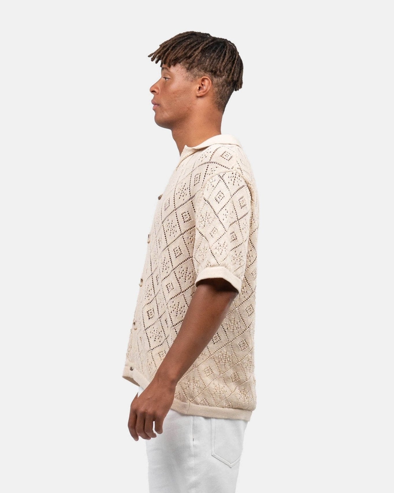 Kortærmet Crochet Skjorte Beige | Skagen - clothing.dk